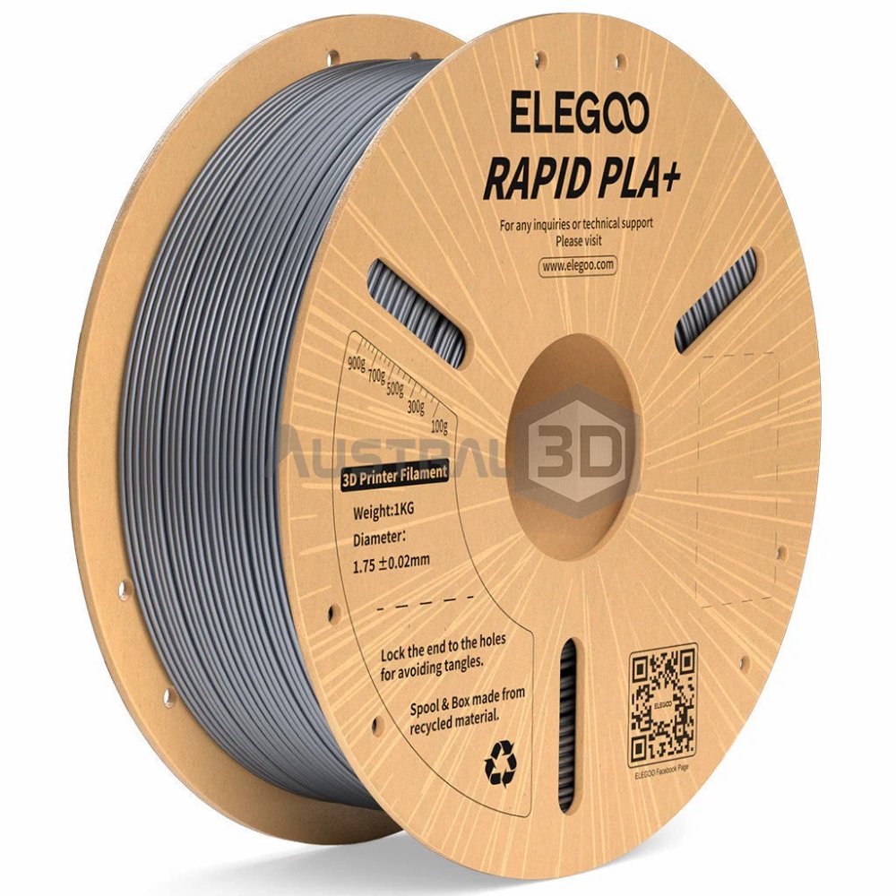 Filamento 3D ELEGOO Rápido PLA+ 1kg 1.75mm 600mm/s PLATA