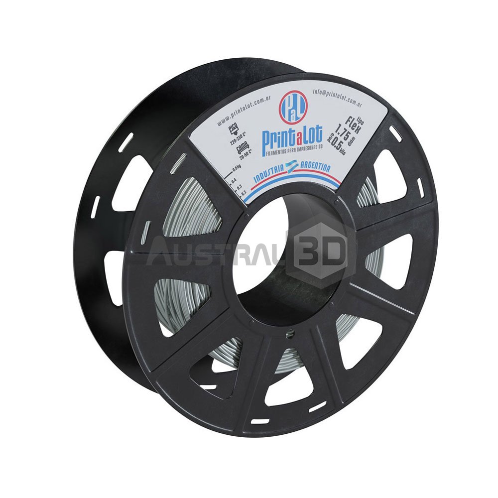 Filamento 3D Printalot 1.75mm 500g FLEX PLATA