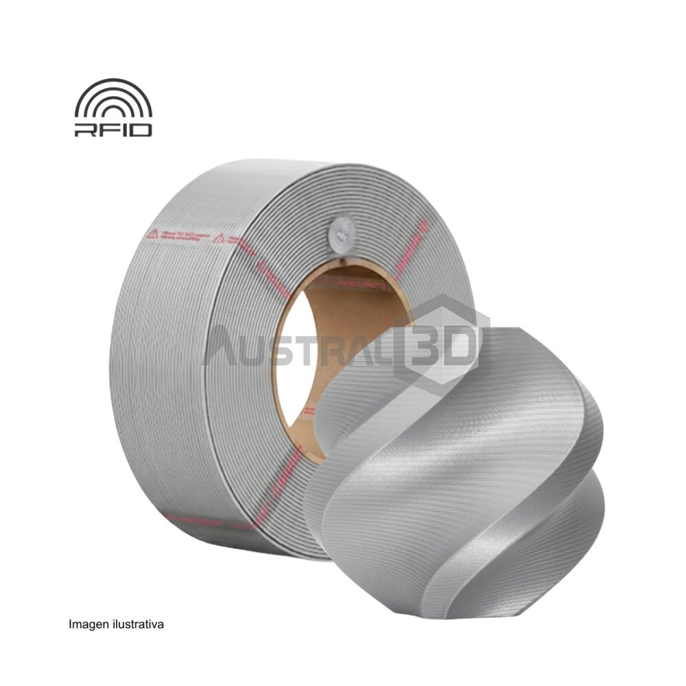 Filamento 3D PLA basic RECARGA BAMBULAB 1.75Mm 1Kg PLATEADO