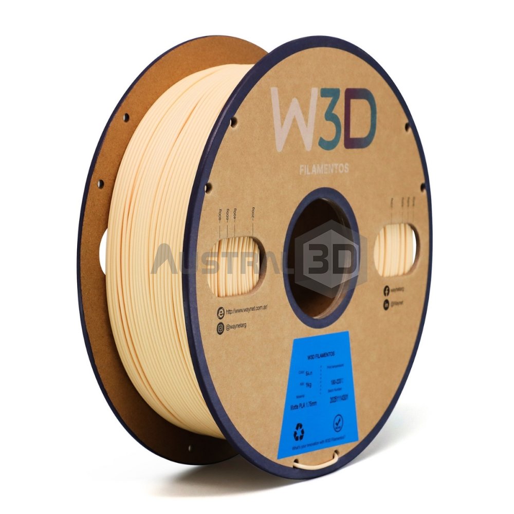 Filamento PLA Mate W3D 1kg PIEL