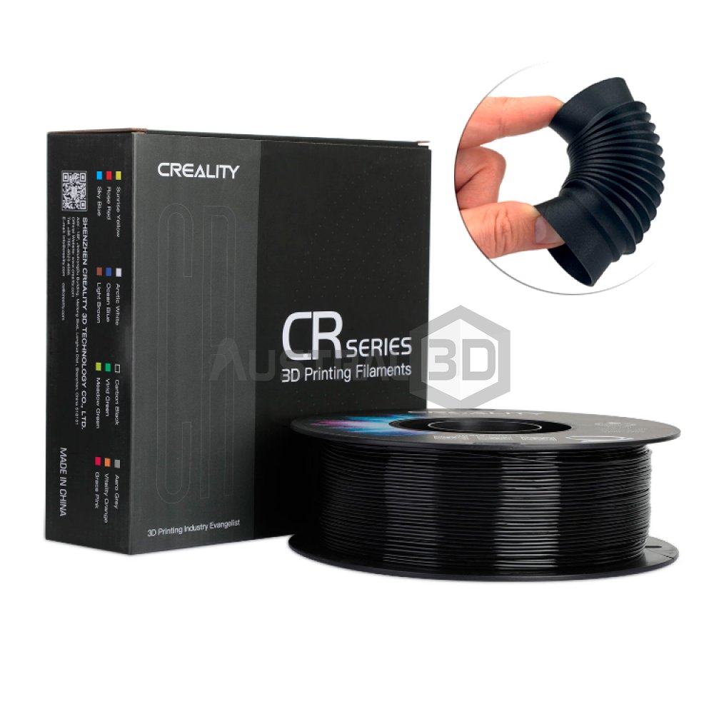 Austral 3D Rosario  Filamento 3D Flexible TPU Creality 1,75mm 1Kg NEGRO