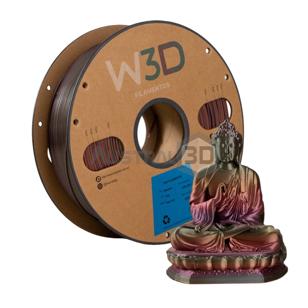 Filamento PLA Silk W3D 1kg ARCOIRIS
