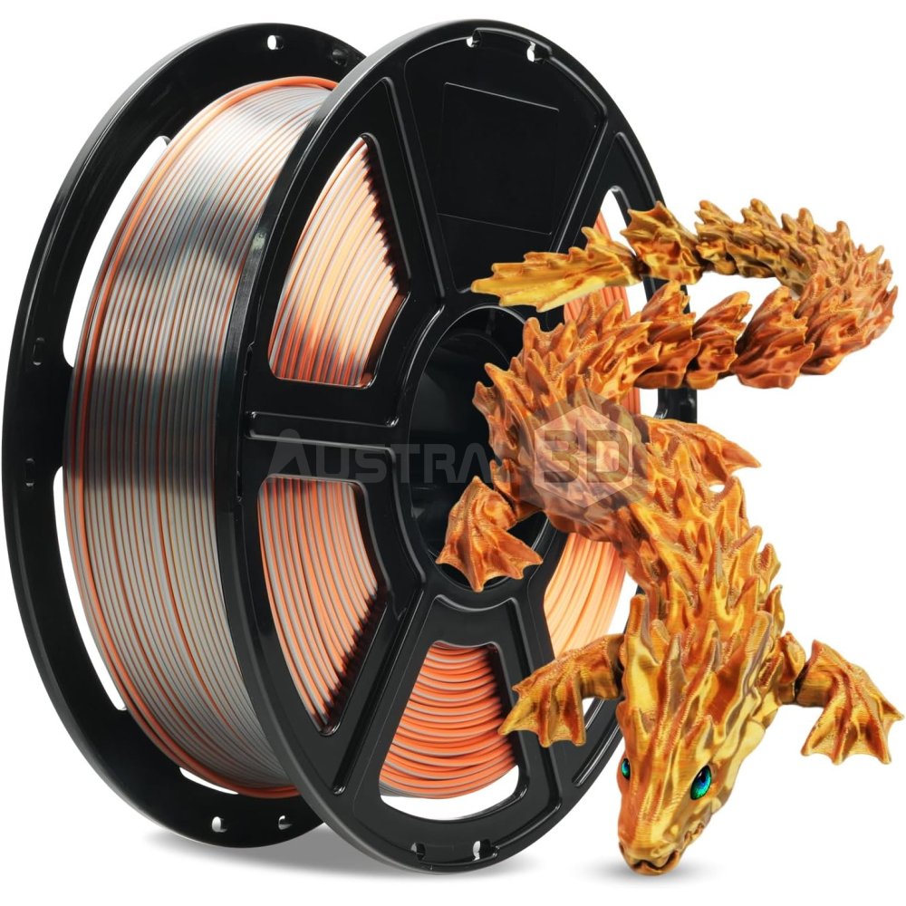 Filamento 3D Flashforge PLA Silk 1kg 1.75mm TRICOLOR DORADO PLATA COBRE