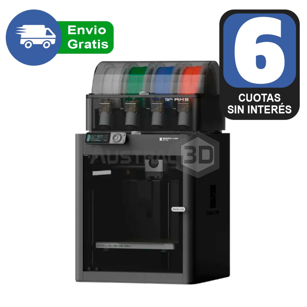 Impresora 3D Bambulab P1S Combo con AMS 4 colores FDM