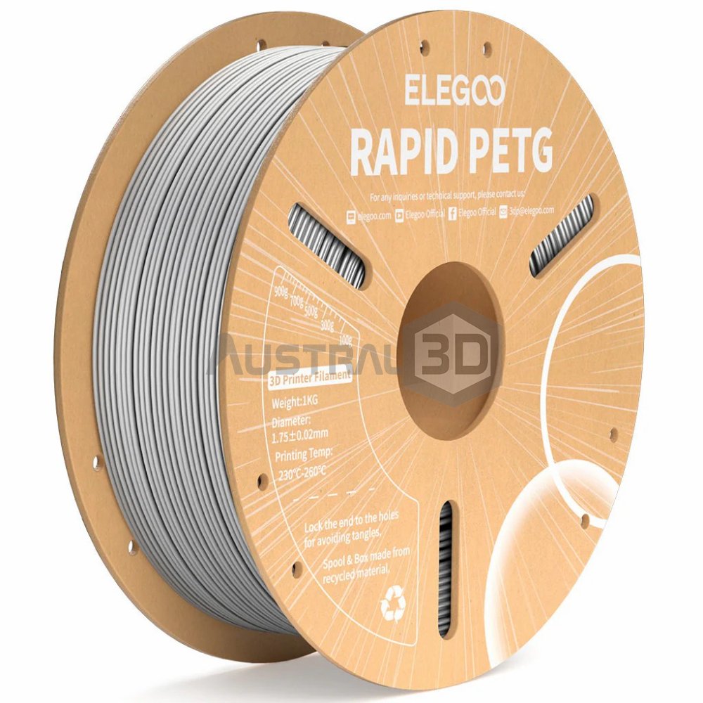 Filamento 3D ELEGOO Rápido 1kg 1.75mm 600mm/s PETG GRIS