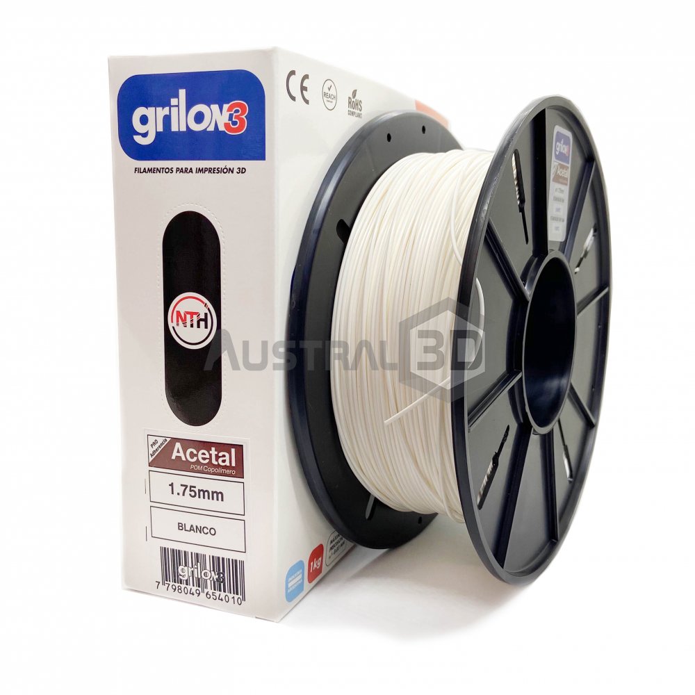 Filamento 3D Acetal Pom Grilon3 1.75m 1kg BLANCO