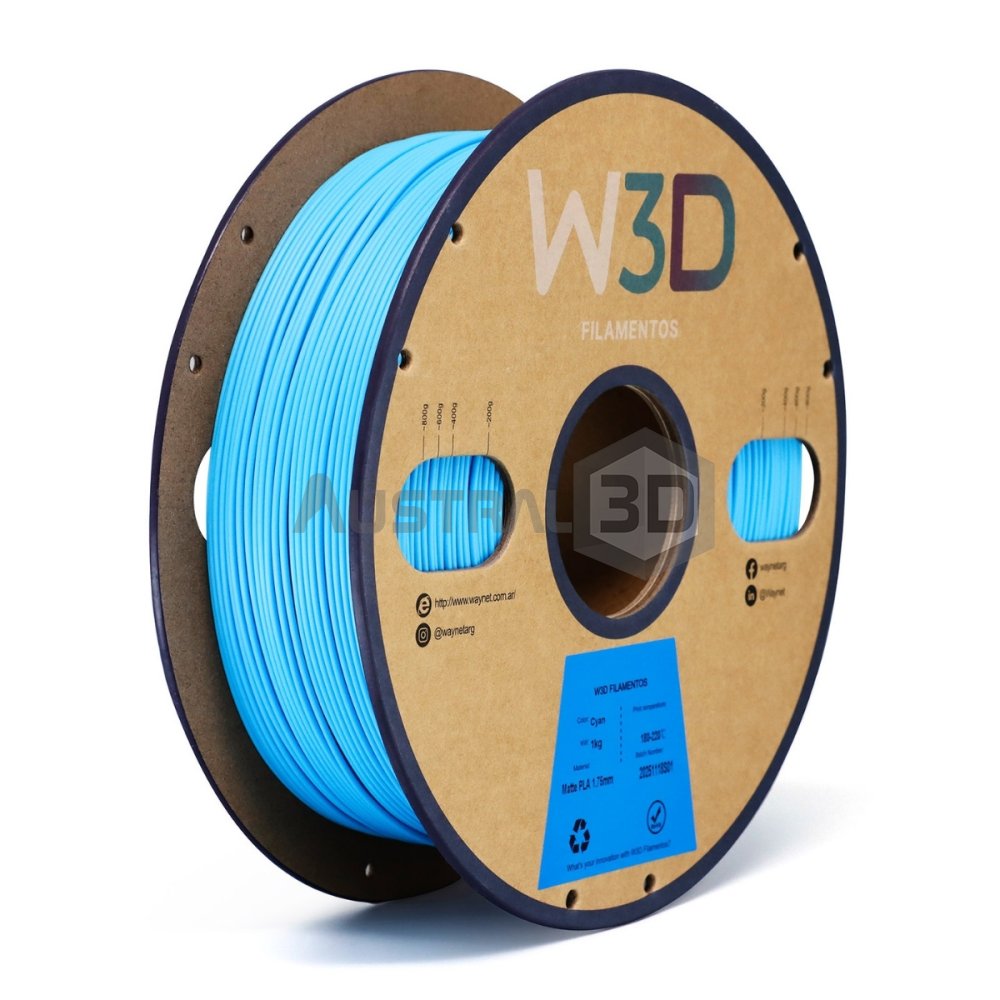 Filamento PLA Mate W3D 1kg CELESTE