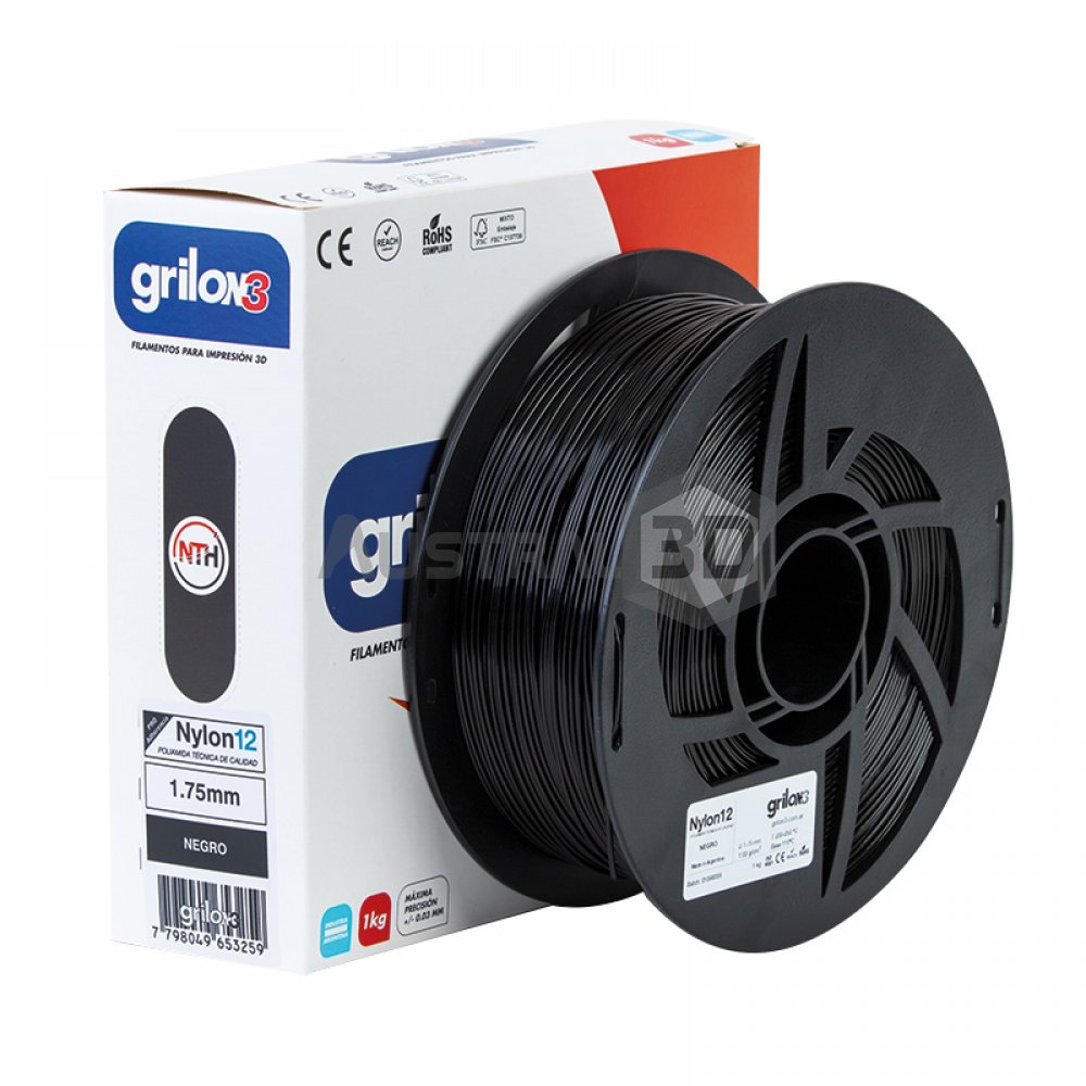 Filamento Grilon3 NYLON12 1.75mm NEGRO