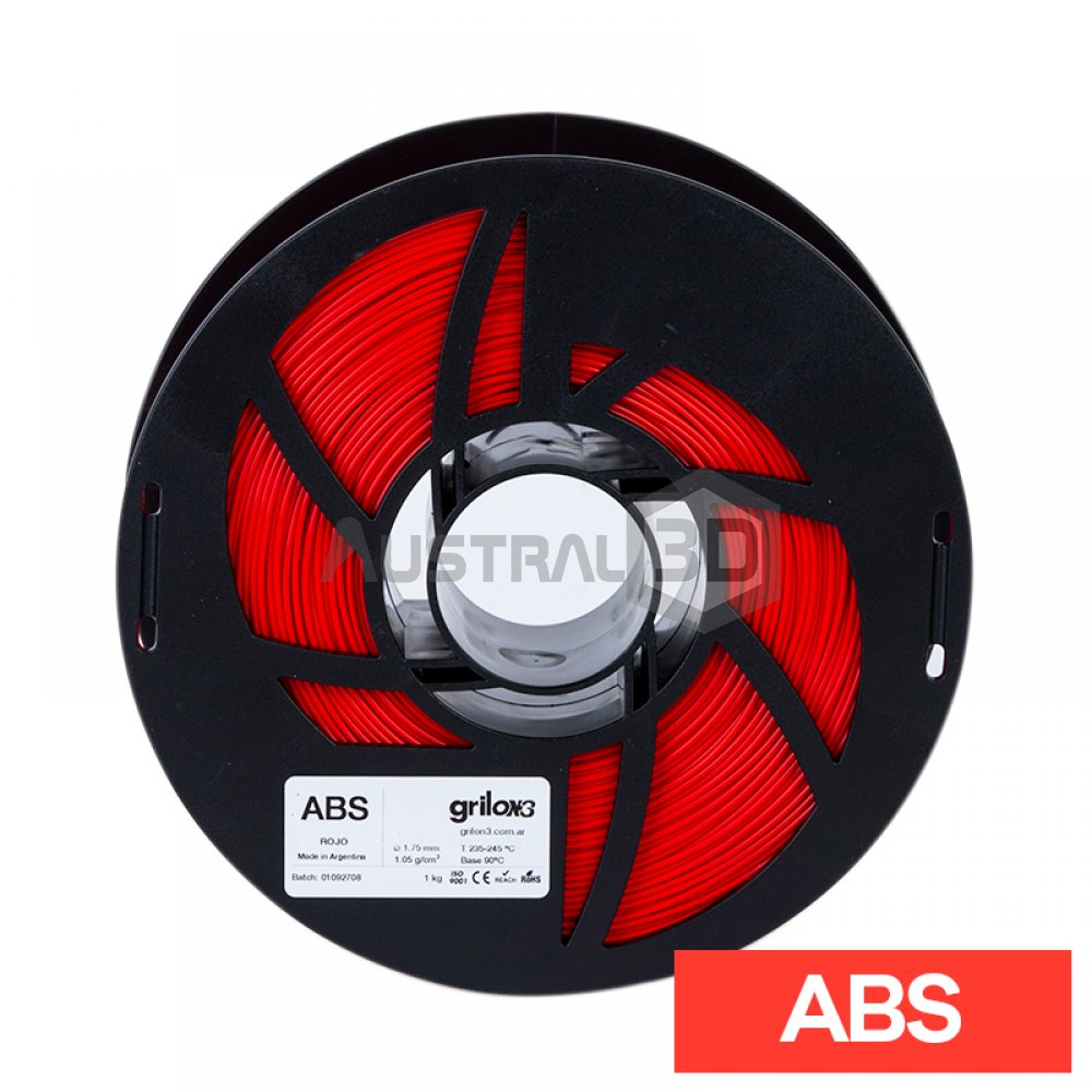 Filamento Grilon3 ABS 1,75mm 1kg ROJO