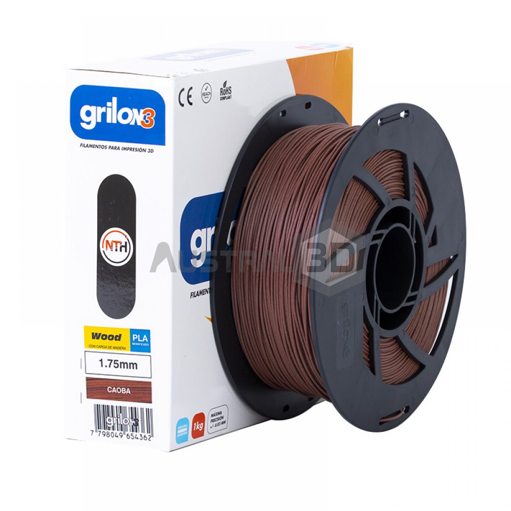 Filamento Wood Pla Madera Grilon3 1kg 1.75mm CAOBA