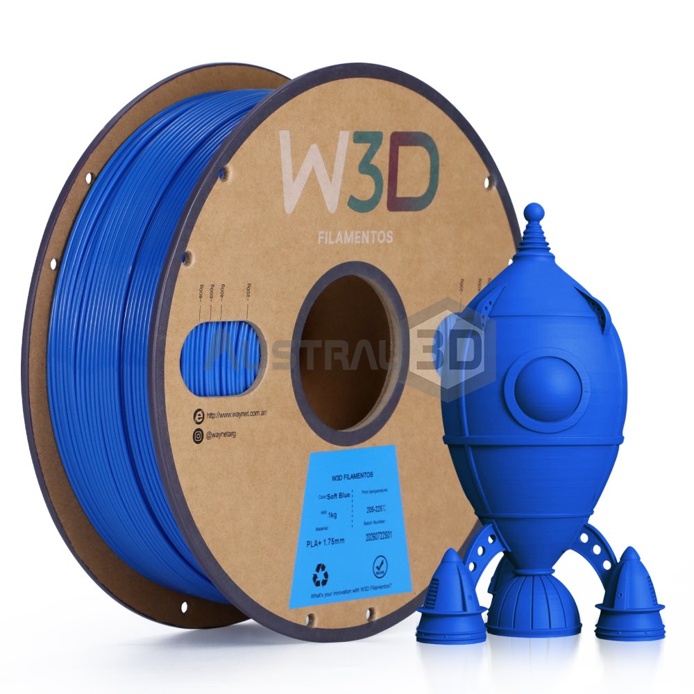 Filamento PLA+ W3D 1kg SOFT AZUL