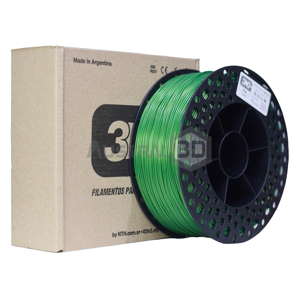 Austral 3D Rosario  Filamento 3D 3n3 PLA VERDE 1.75mm 1KG