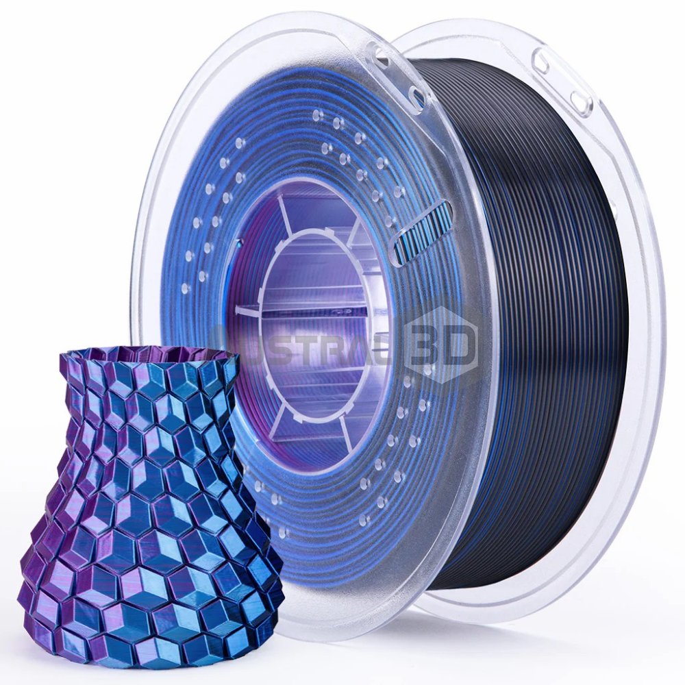 Filamento 3D ELEGOO PLA SILK Tricolor 1.75mm 1kg AZUL PURPURA NEGRO