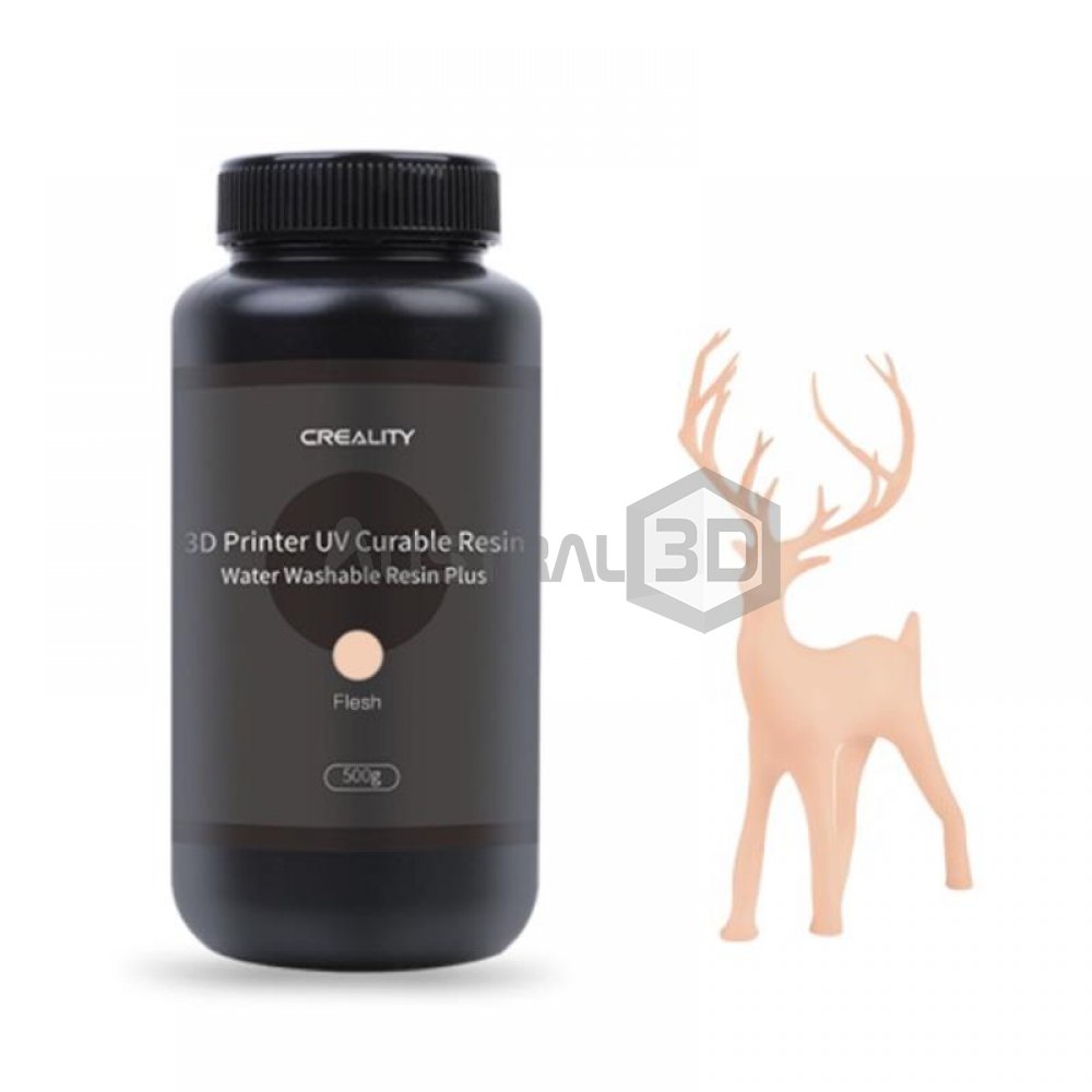 Resina Creality Lavable al Agua PIEL Plus 500g botella plastica 
